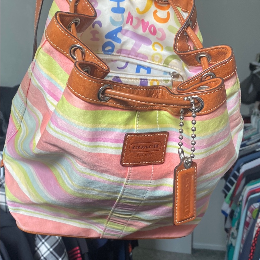 Coach Multicolor Striped Women's Bag
